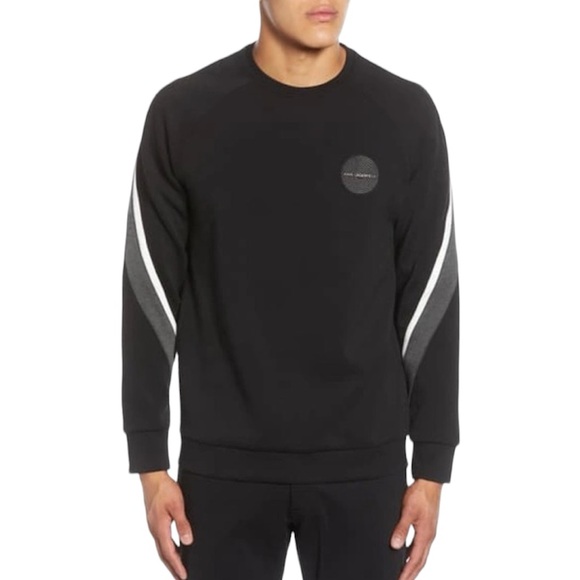 KARL LAGERFELD LM9K3753 Stripe Sleeve Crewneck Pullover Sweatshirt $129 Men’s S - Picture 9 of 11